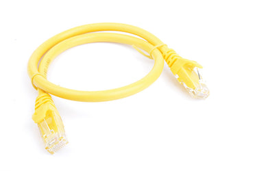 8WARE Cat6a UTP Ethernet Cable 0.5m (50cm) Snagless Yellow